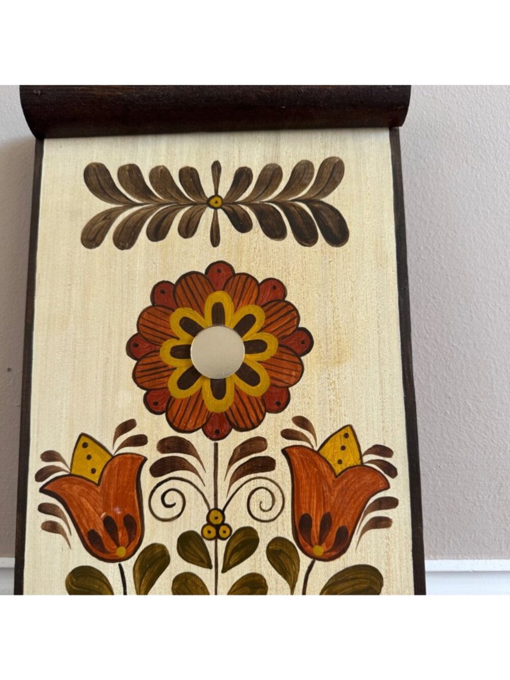 Hand-Painted Folk Art Wooden Wall Plaque With Heart & Floral Design - Picture 5 of 12